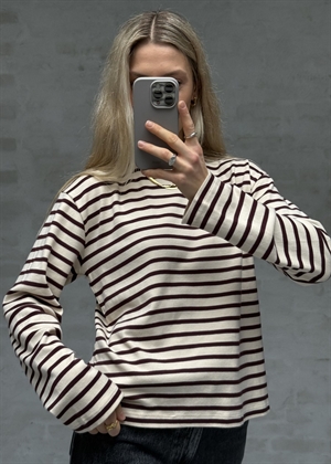 Nete stripe bluse Offwhite/Bordeaux Boii Studios 